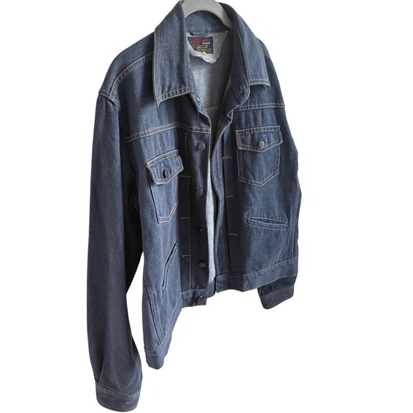 Vintage Denim Workwear Jacket Utility Trucker Quiet Luxury Unisex Oversized 90s - Picture 4 of 6